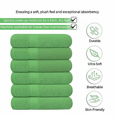 KAUFLY 6-Pack Cotton Bath Towels - Lightweight, Quick Dry & Absorbent Multi-Use Set