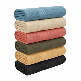 KAUFLY 6-Pack Cotton Bath Towels - Lightweight, Quick Dry & Absorbent Multi-Use Set