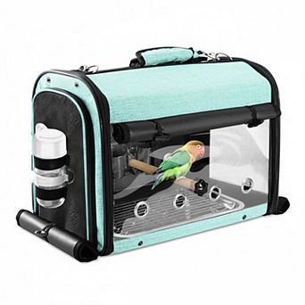 Petsfit Bird Carrier Backpack Lightweight Parrot Travel Cage, Transparent Breathable