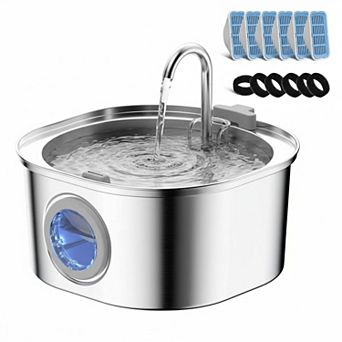 Petsfit Stainless Steel Pet Water Dispenser Quiet Pump Triple Layer Filtration 108oz Dishwasher Safe