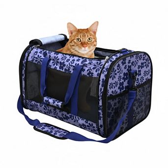 Petsfit Soft-sided Collapsible Pet Carrier Airline Approved for Small Dogs Cats, Safety Straps
