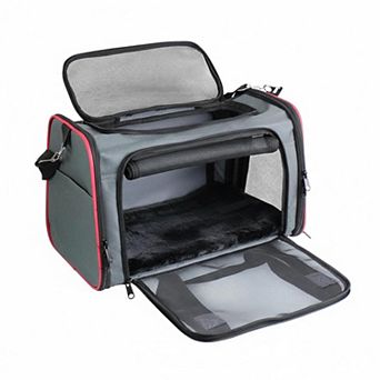 Petsfit Soft-sided Collapsible Pet Carrier Airline Approved for Small Dogs Cats, Safety Straps