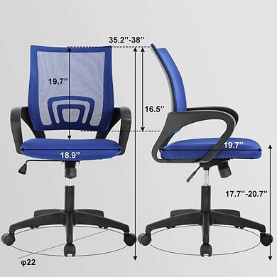 KAUFLY Mid-back Mesh Office Chair - Ergonomic Swivel, Adjustable Height