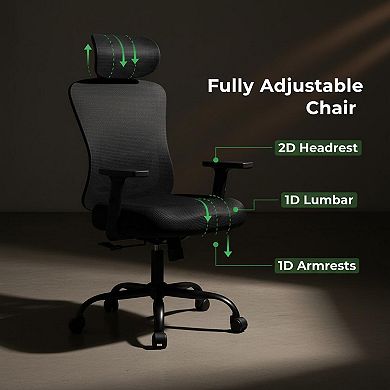 KAUFLY Gaming Office Chair 2D Headrest, Adjustable Armrests, Contoured Seat, Wheels