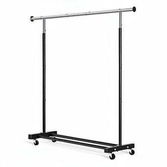KAUFLY Heavy Duty Rolling Garment Rack with Wheels & Shelf, 130 lb Capacity
