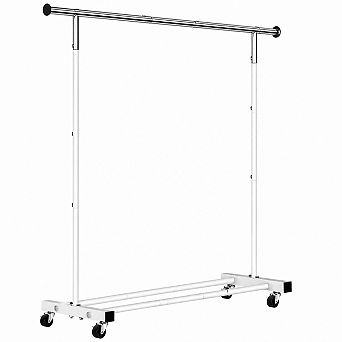 KAUFLY Heavy Duty Rolling Garment Rack with Wheels & Shelf, 130 lb Capacity
