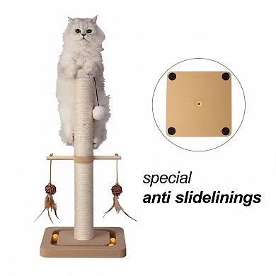Nicate Cat Sisal Scratch Posts: Interactive Toys, Sturdy Vertical Scratcher for Indoor Cats