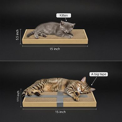 Nicate Splicing Cat Scratch Pad: Double-sided Cardboard Scratcher for Indoor Cats
