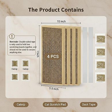 Nicate Splicing Cat Scratch Pad: Double-sided Cardboard Scratcher for Indoor Cats