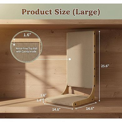Nicate 2-pack L-shaped Vertical Cat Scratcher Cardboard Reversible Eco-friendly Furniture Protector
