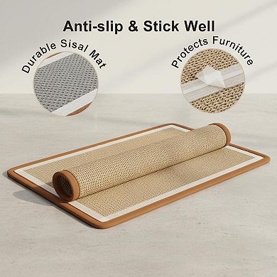 Nicate Cat Scratcher Mat Sisal Horizontal Floor Pad: Sticky Tapes, Multi-Scene