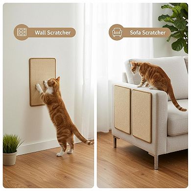 Nicate Cat Scratcher Mat Sisal Horizontal Floor Pad: Sticky Tapes, Multi-Scene