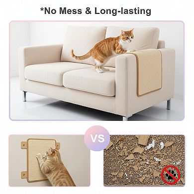Nicate Cat Scratcher Mat Sisal Horizontal Floor Pad: Sticky Tapes, Multi-Scene