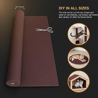 Nicate Trimmable Self-Adhesive Cat Scratch Mat: Durable Carpet for Furniture Protection