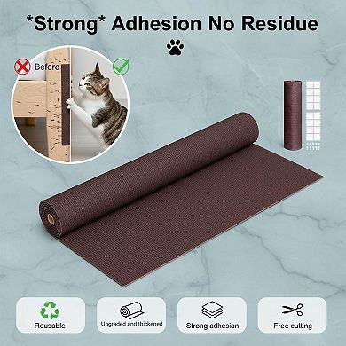 Nicate Trimmable Self-Adhesive Cat Scratch Mat: Durable Carpet for Furniture Protection