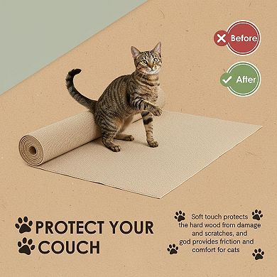 Nicate Trimmable Self-Adhesive Cat Scratch Mat: Durable Carpet for Furniture Protection