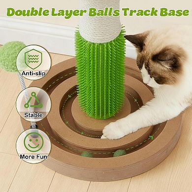 Nicate Cat Scratching Post Interactive Toys Sisal Brush Ball Track Indoor Cats Kittens