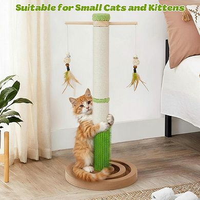 Nicate Cat Scratching Post Interactive Toys Sisal Brush Ball Track Indoor Cats Kittens