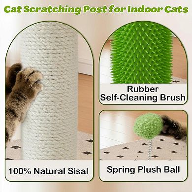 Nicate Cat Scratching Post Interactive Toys Sisal Brush Ball Track Indoor Cats Kittens