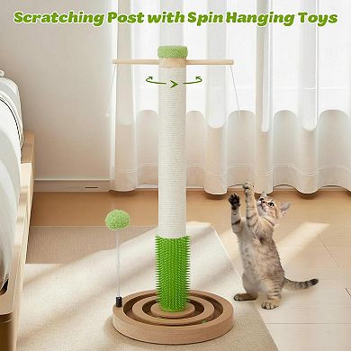 Nicate Cat Scratching Post Interactive Toys Sisal Brush Ball Track Indoor Cats Kittens