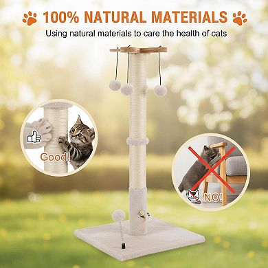 Nicate Cat Scratcher Sisal Posts: 4 Hanging Balls, Tree Hole, Two Installation Ways