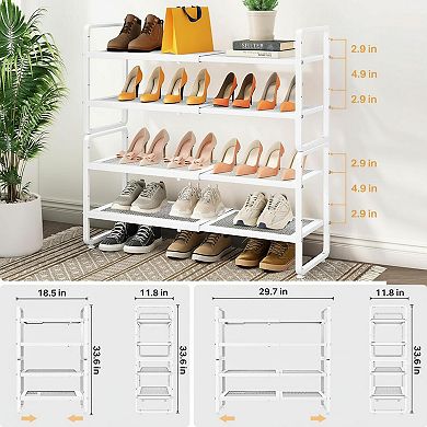 KAUFLY Expandable Shoe Rack, Stackable Heavy Duty for Closet/Entryway/Garage