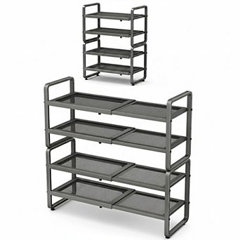KAUFLY Expandable Shoe Rack, Stackable Heavy Duty for Closet/Entryway/Garage