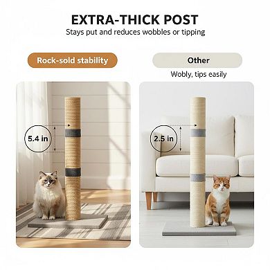 Nicate Heavy Duty Thick Sisal Rope Cat Scratching Post: Hanging Mice, Extra Tall