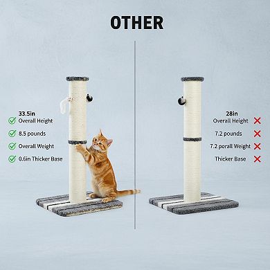 Nicate Heavy Duty Thick Sisal Rope Cat Scratching Post: Hanging Mice, Extra Tall