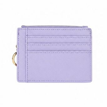 KAUFLY Women's Slim Front Pocket Card Case, 6 Slots & ID, Synthetic Leather with Keychain