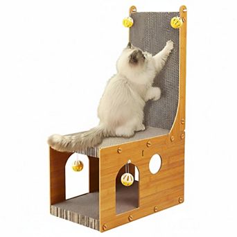 Nicate L Shaped Cat Scratcher Vertical Wall Couch Protection Cardboard 4 Balls Eco