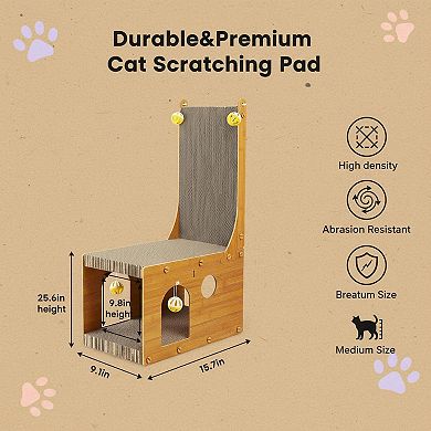 Nicate L Shaped Cat Scratcher Vertical Wall Couch Protection Cardboard 4 Balls Eco