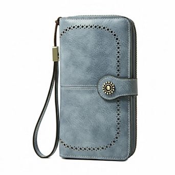 KAUFLY RFID Leather Clutch Purse & Phone Wallet for Women, Large Capacity