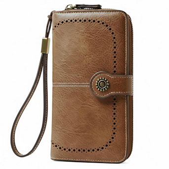 KAUFLY RFID Leather Clutch Purse & Phone Wallet for Women, Large Capacity