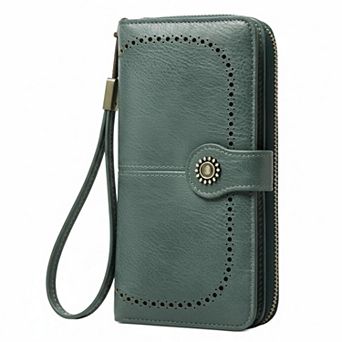 KAUFLY RFID Leather Clutch Purse & Phone Wallet for Women, Large Capacity