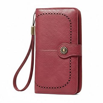 KAUFLY RFID Leather Clutch Purse & Phone Wallet for Women, Large Capacity