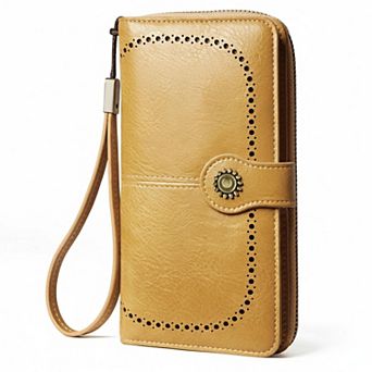 KAUFLY RFID Leather Clutch Purse & Phone Wallet for Women, Large Capacity