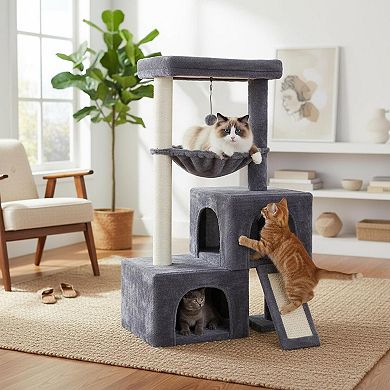 KAUFLY 37.4"Cactus Cat Tree with Condos,Perch,Hammock&Scratching Posts