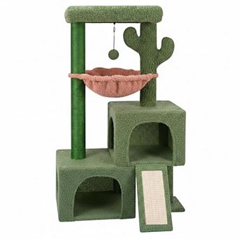 KAUFLY 37.4"Cactus Cat Tree with Condos,Perch,Hammock&Scratching Posts