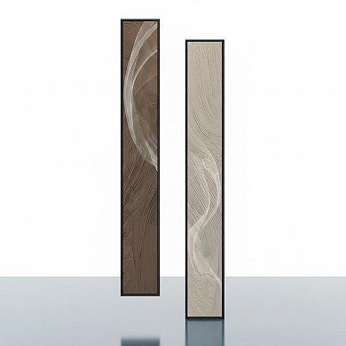 KAUFLY 2-Piece Long Narrow Framed Abstract Wall Art