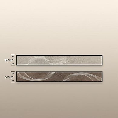 KAUFLY 2-Piece Long Narrow Framed Abstract Wall Art