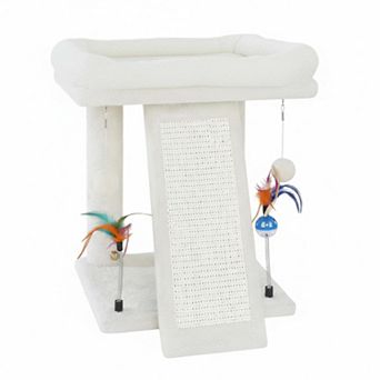 KAUFLY Indoor Cat Tree Tower with Climbing Board,Playful Balls,Multifunctional&Comfortable