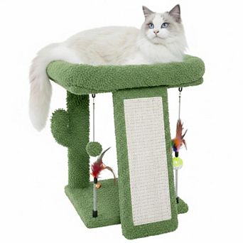 KAUFLY Indoor Cat Tree Tower with Climbing Board,Playful Balls,Multifunctional&Comfortable