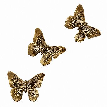 KAUFLY Vintage 3D Butterfly Wall Decor Set of 3 for Living Room & Bedroom