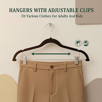 KAUFLY Ultra Thin Non Slip Skirt Hangers with Clips Space Saving Pants Jeans