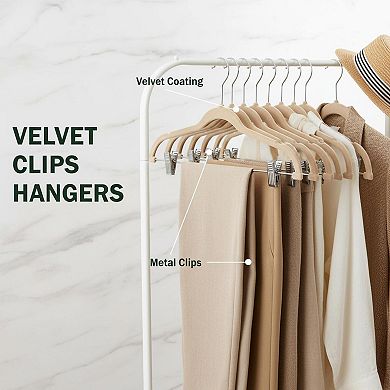 KAUFLY Ultra Thin Non Slip Skirt Hangers with Clips Space Saving Pants Jeans