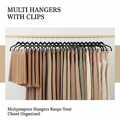 KAUFLY Ultra Thin Non Slip Skirt Hangers with Clips Space Saving Pants Jeans
