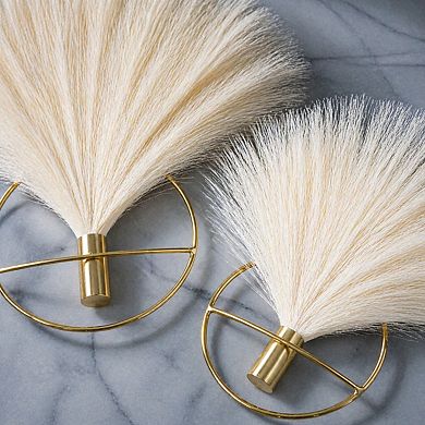 KAUFLY Boho Wall Decor Metal Art Artificial Pampas 2 Pack