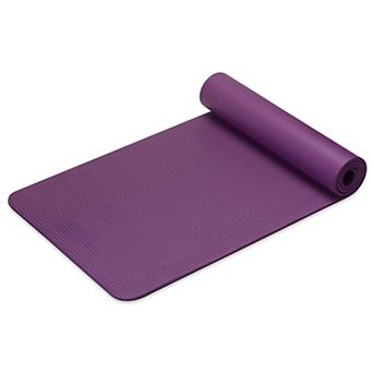 2/5" Thick Yoga & Pilates Fitness Mat with Cushion Support and Easy-Cinch Carrier Strap