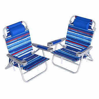 INQCMY 5 Position Oversized Folding Camping Beach Chair with Cup Holder 500 Lbs